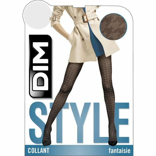 Collant pied de coq fantaisie femme Dim - Noir Dim
