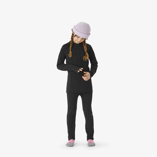 Collant thermique de ski enfant, BL 500 Seamless noir