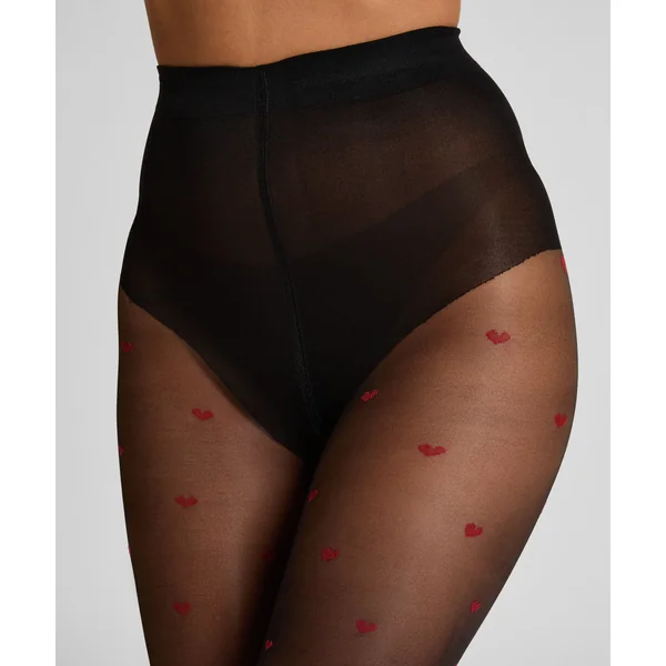 Collants 15 Deniers imprimés - Noir