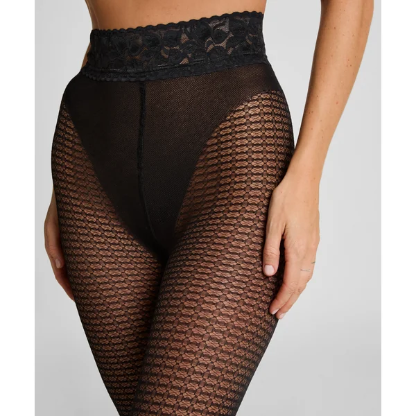 Collants 15 Deniers Résille Graphique - Noir