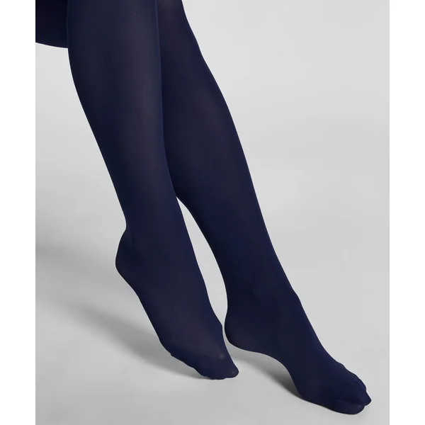 Collants 50 Deniers Toucher Velours - Bleu