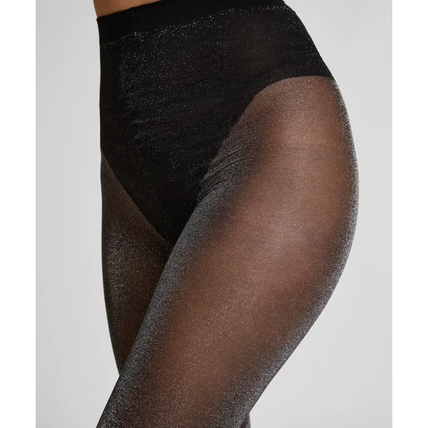 Collants en argent lurex - Noir