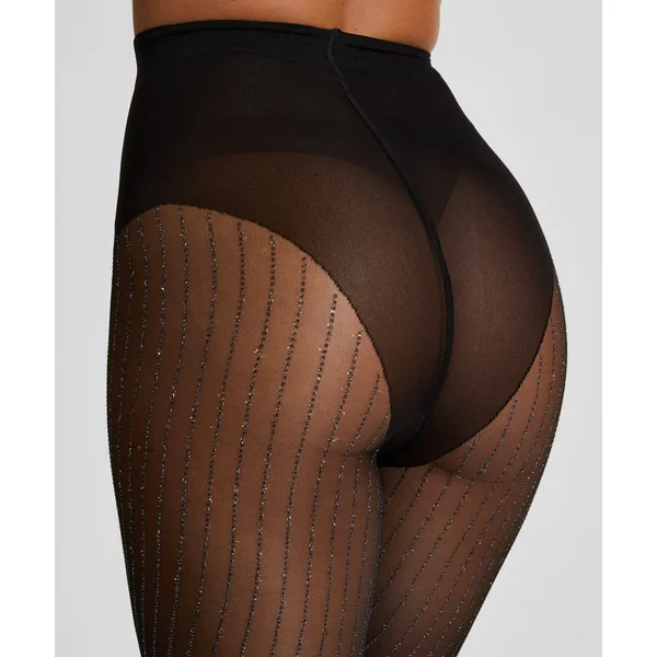 Collants Lurex Dot Stripe - Noir