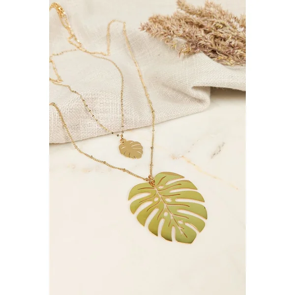 Collier Bohème Feuille Dorée