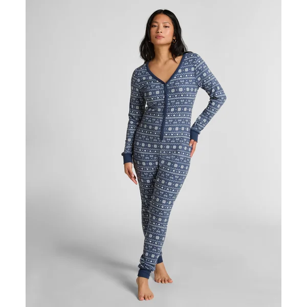Combinaison de pyjama en Jersey Fairisle - Bleu