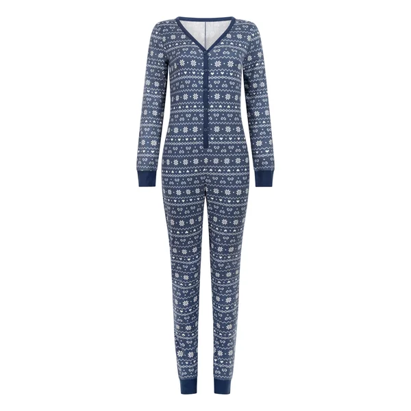 Combinaison de pyjama en Jersey Fairisle - Bleu