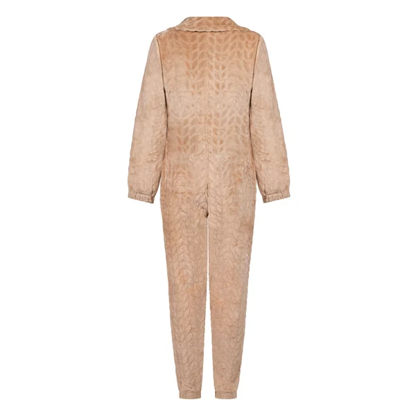 Combinaison de pyjama torsadée à fermeture éclair - Beige