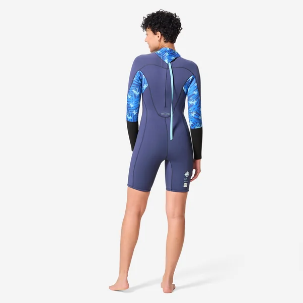 Combinaison néoprène longe-côte shorty 4/3 double zip Femme - optimizer