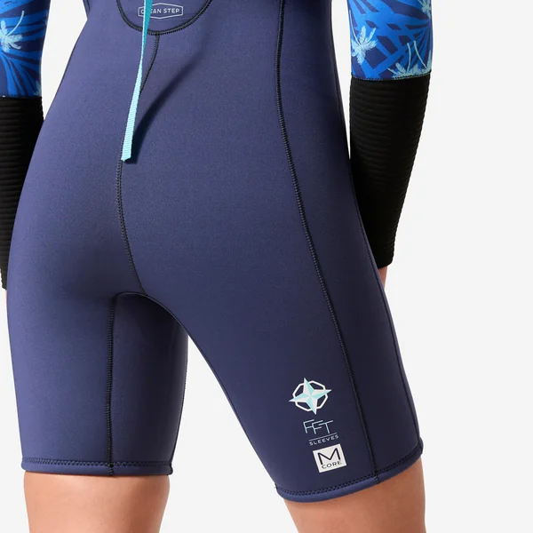 Combinaison néoprène longe-côte shorty 4/3 double zip Femme - optimizer