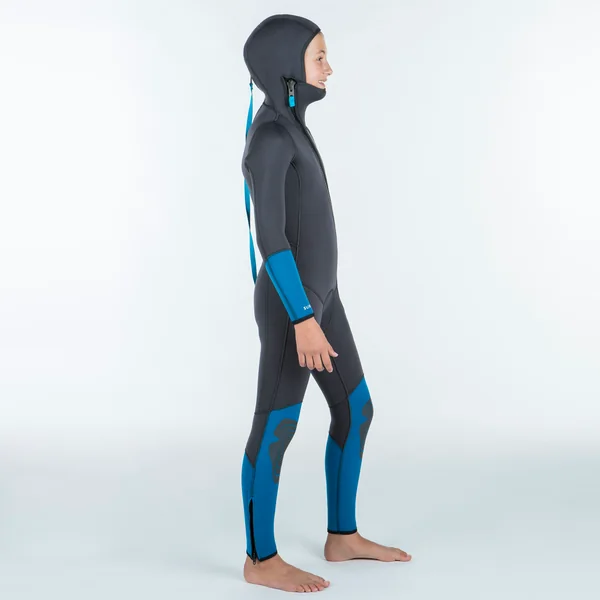 Combinaison plongée Enfant néoprène 5.5mm - SCD 500 gris et bleu