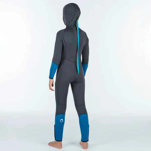 Combinaison plongée Enfant néoprène 5.5mm - SCD 500 gris et bleu
