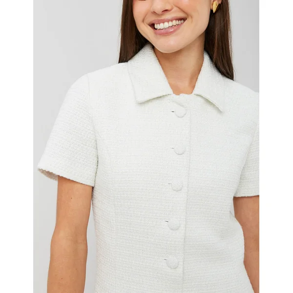Combinaison short en tweed Blanc écru