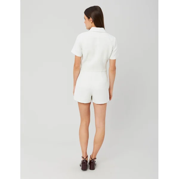 Combinaison short en tweed Blanc écru