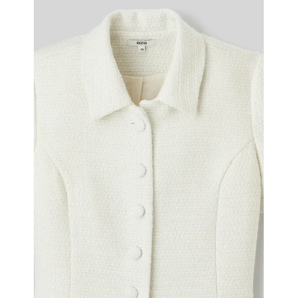 Combinaison short en tweed Blanc écru