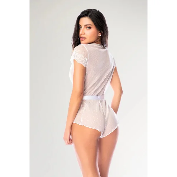 Combishort dentelle blanche