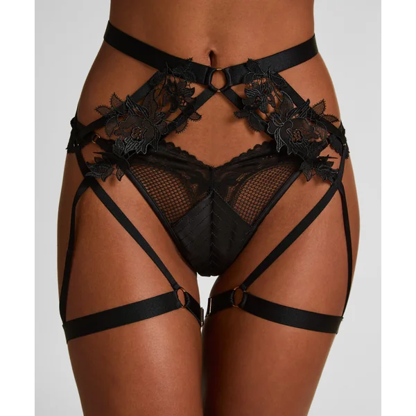 Corset orné d'applications - Noir