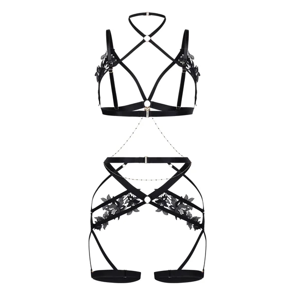 Corset orné d'applications - Noir