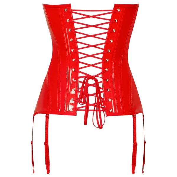 Corset vinyle rouge