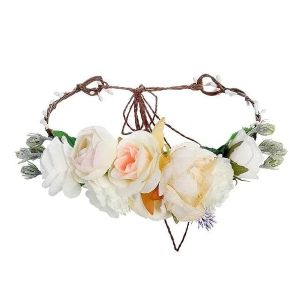 Couronne de Fleurs Blanches Cheveux