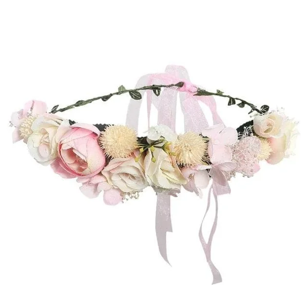 Couronne de Fleurs Naturelles Pastel