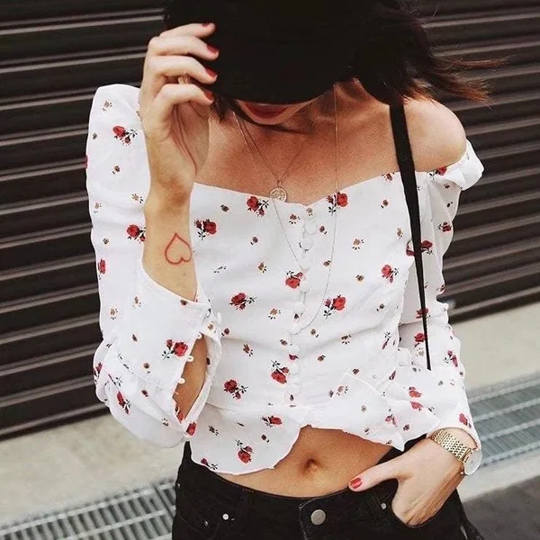 Crop Top Bohème Blanc