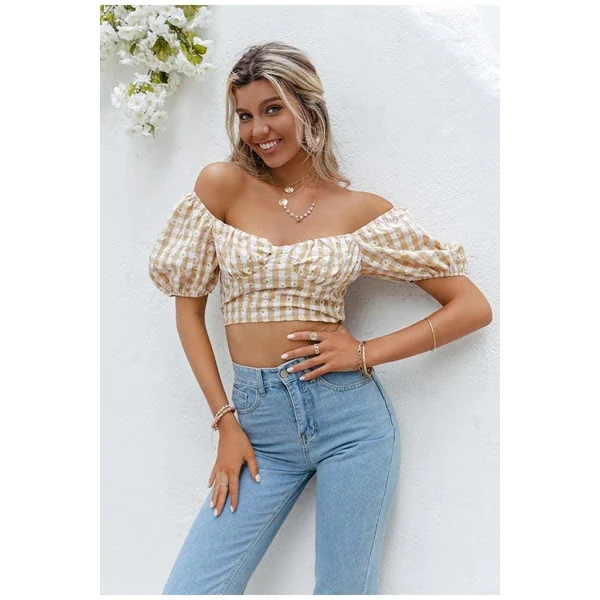 Crop Top Bohème Carreaux