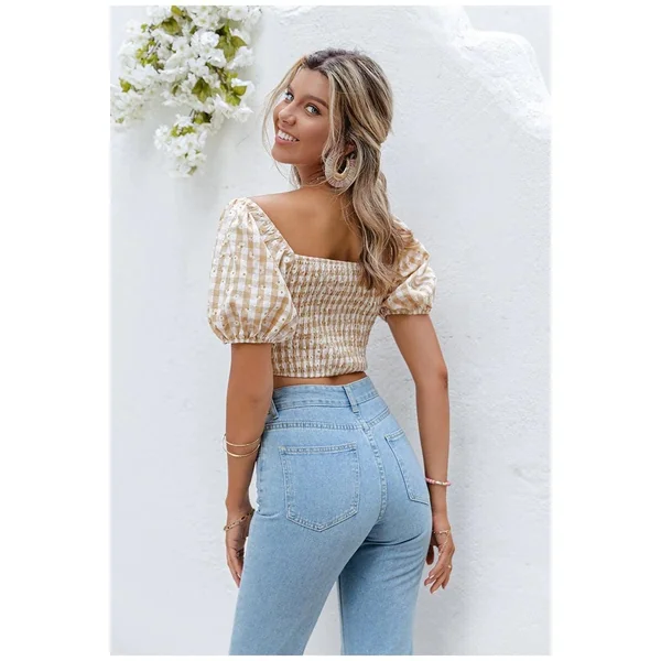Crop Top Bohème Carreaux