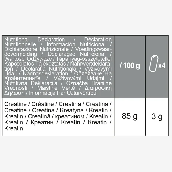 Créatine monohydrate Creapure® goût neutre, 240 gélules