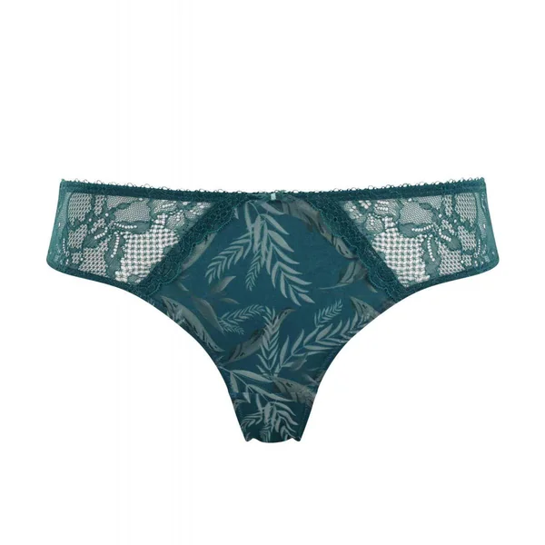 Culotte Brésilienne en Dentelle Ajourée et Tulle Brodé - Bleue Panache