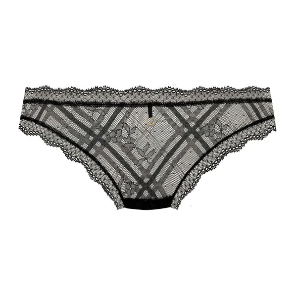 Culotte brésilienne en dentelle brodée Noire Freya Freya