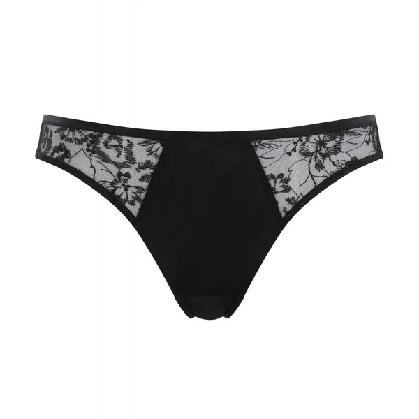 Culotte Brésilienne en Tulle Brodé - Noire Panache Panache