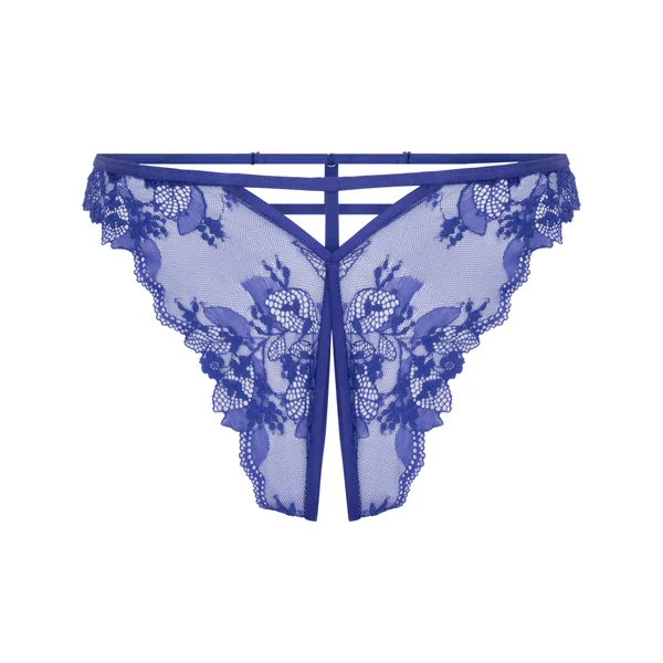 Culotte brésilienne fendue à l'entrejambe Amari - Bleu