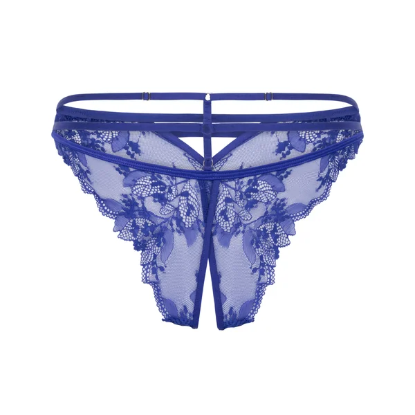Culotte brésilienne fendue à l'entrejambe Amari - Bleu