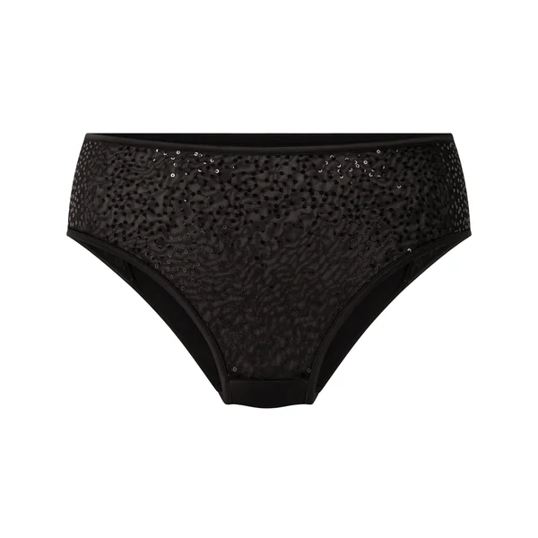 Culotte brésilienne jambe et taille haute Elle - Noir