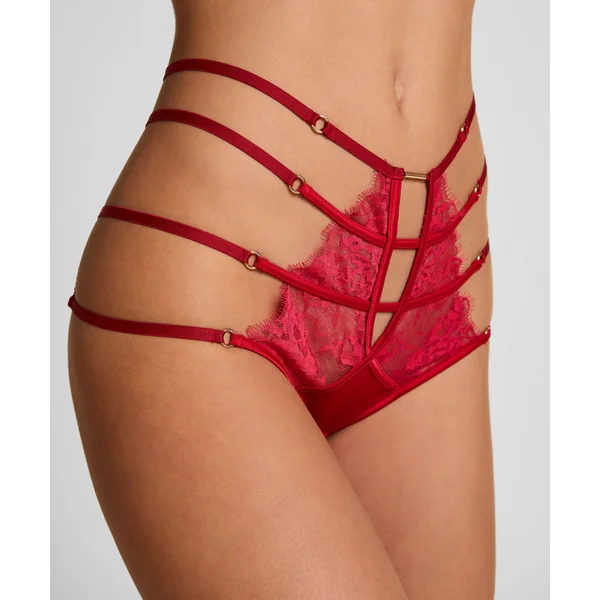 Culotte brésilienne jambe et taille haute Noeki - Rouge