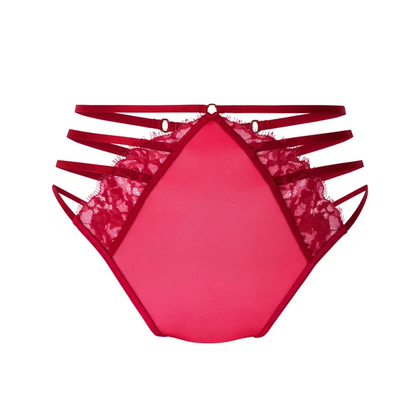 Culotte brésilienne jambe et taille haute Noeki - Rouge