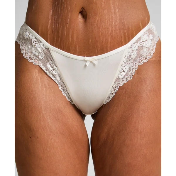 Culotte brésilienne jambe haute Caro - Blanc