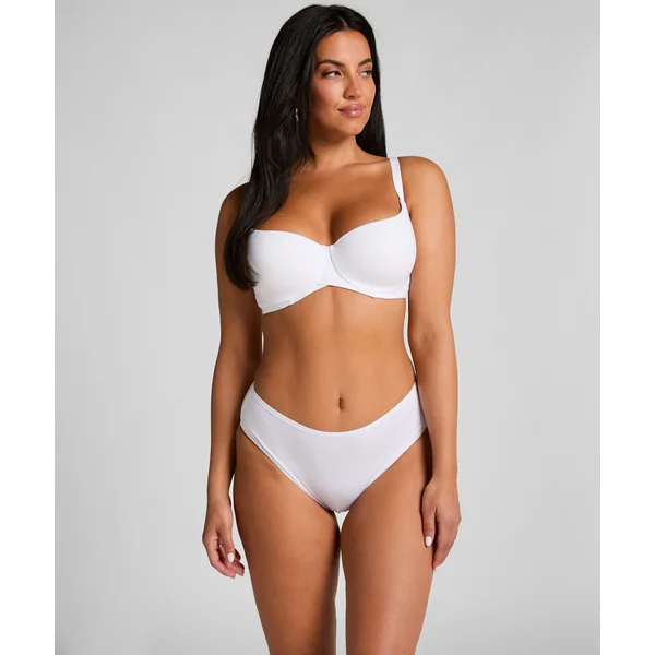 Culotte brésilienne jambe haute coton - Blanc
