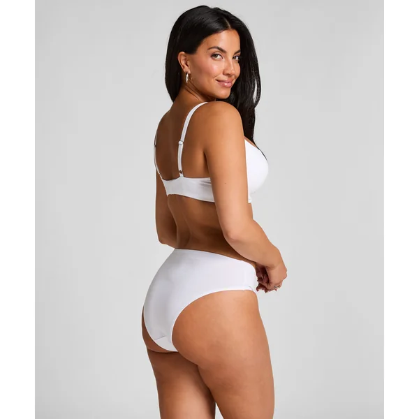Culotte brésilienne jambe haute coton - Blanc