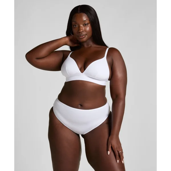 Culotte brésilienne jambe haute coton - Blanc