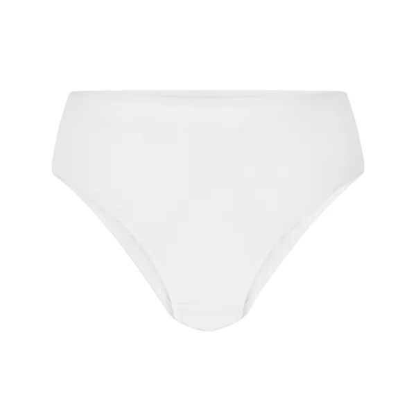 Culotte brésilienne jambe haute coton - Blanc