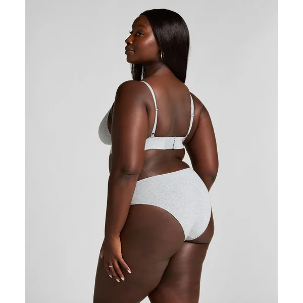Culotte brésilienne jambe haute coton - Gris