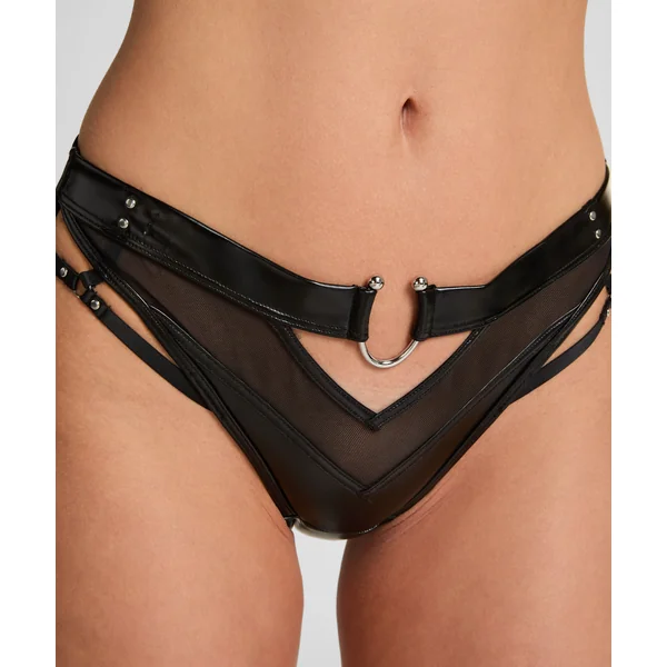 Culotte brésilienne jambe haute Zelda - Noir