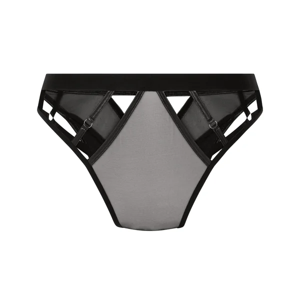 Culotte brésilienne jambe haute Zelda - Noir