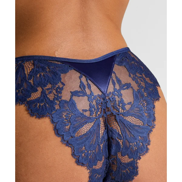 Culotte brésilienne jambes hautes Grace - Bleu
