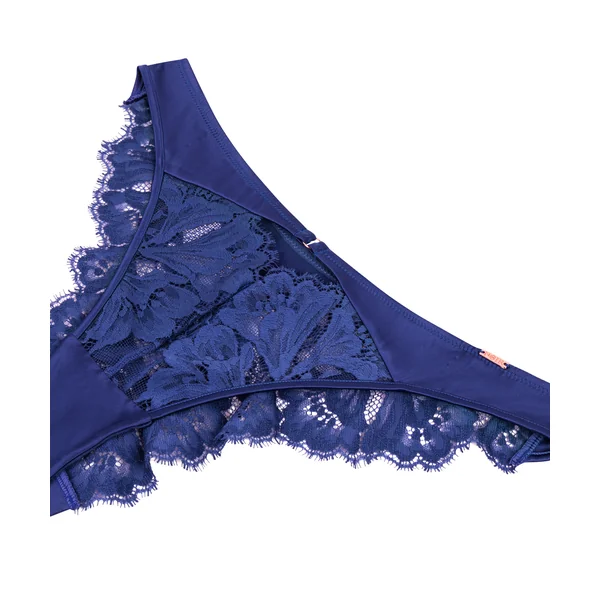 Culotte brésilienne jambes hautes Grace - Bleu