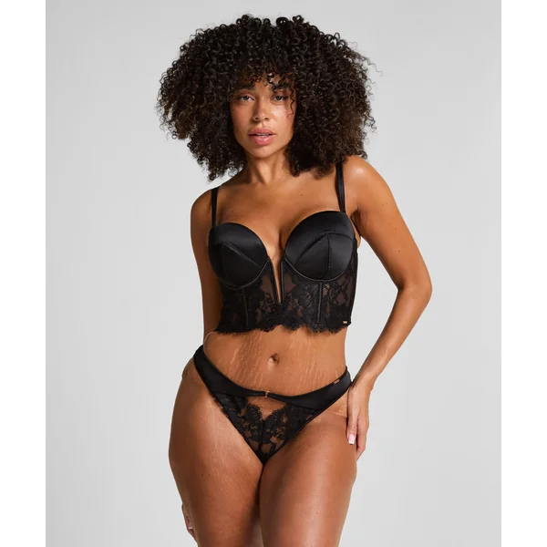 Culotte brésilienne jambes hautes Grace - Noir