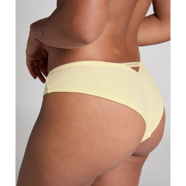 Culotte brésilienne Pointelle - Jaune