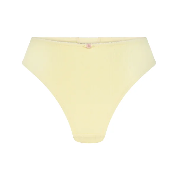 Culotte brésilienne Pointelle - Jaune