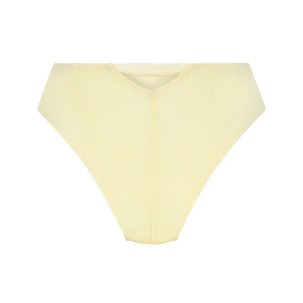 Culotte brésilienne Pointelle - Jaune